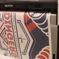 Dingers Roofing Sublimated Floor Mats Being Printed Dingers Roofing Sublimated Floor Mats Being Printed