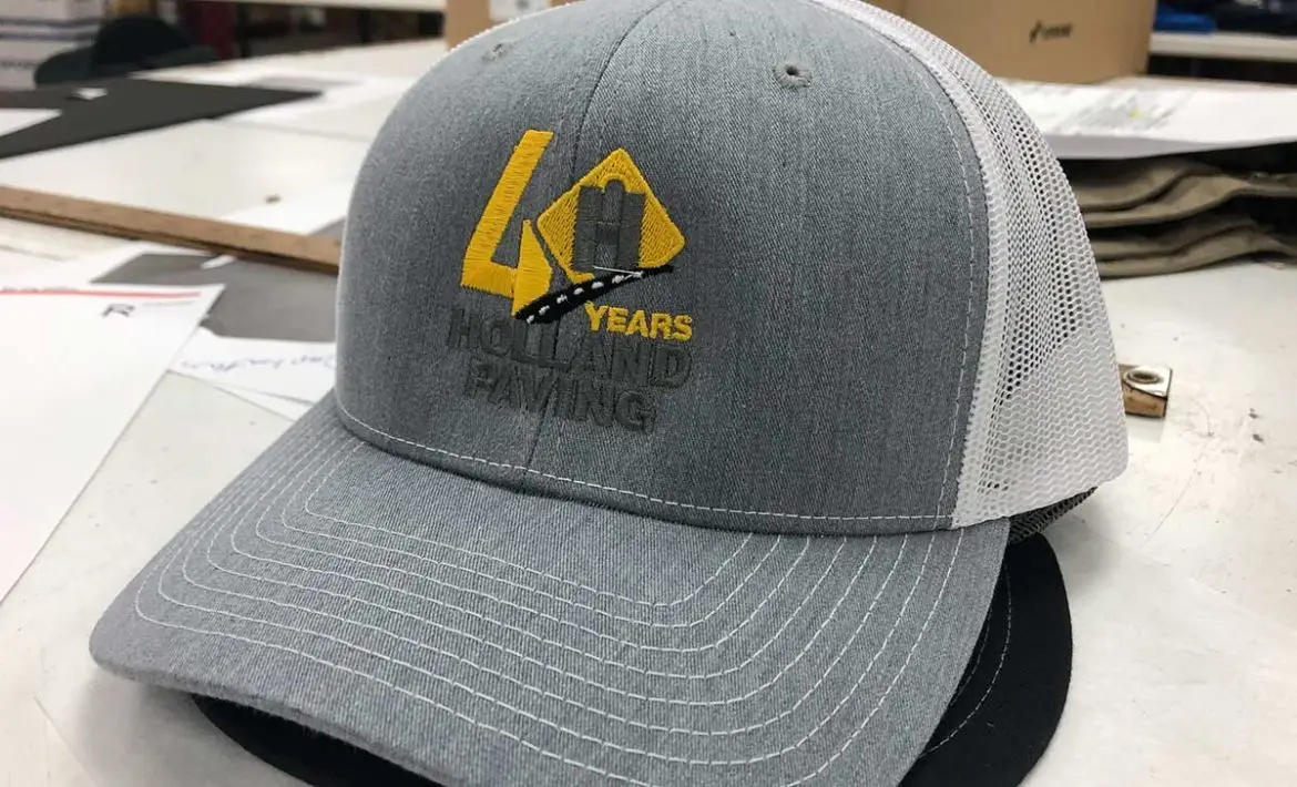 close up of embroidery on hat from U.S. Logo in Wichita Kansas