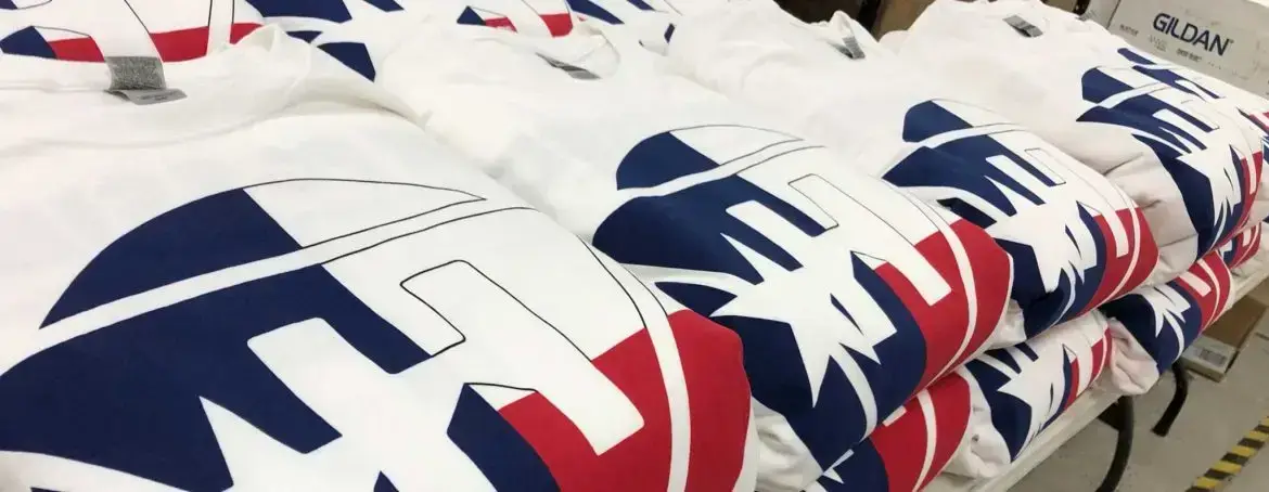 Embroidery and Screen Printing Client using US Logo for Apparel Decorations in Wichita, Kansas